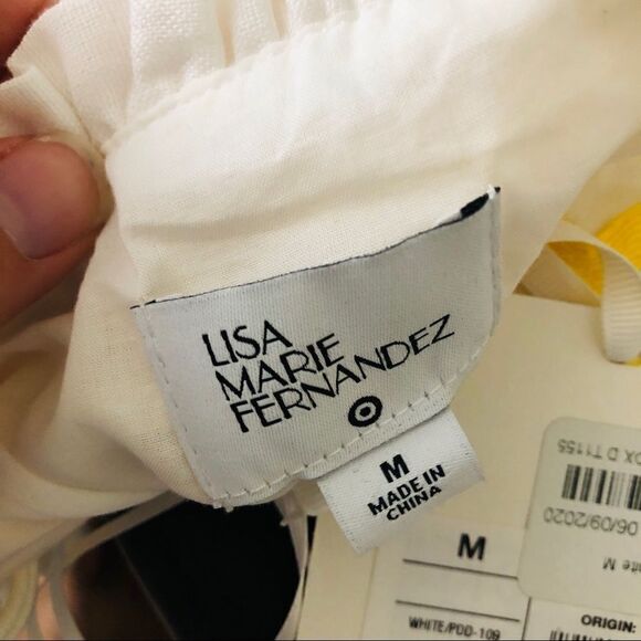 NWT Lisa Marie Fernandez Ric Rac Flowy Dress M L Medium Large White Pink Yellow - Picture 4 of 7